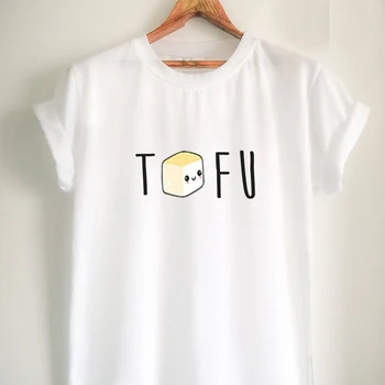 Harajuku Top Ženy T-shirt Bežné Dámy Tofu Tlačiť Základné O-golier, Krátke Rukávy Ženy T-shirt Dievča,Drop Ship