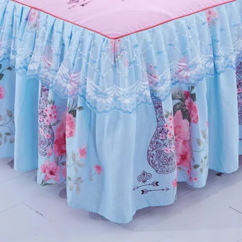 Čipky prehoz cez posteľ, Spálne, Postele Kryt Sukne List Kryt Elegantné Dekorácie Non-slip Matrac Kryt Sukne Cubrecama