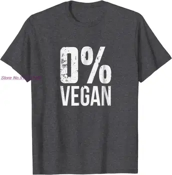 Nula Percent Vegánska Zábavné BBQ Mäsožravec Mäso Eater T-Shirt Top T-košele pre Mužov Tlač Topy, Košele Nadrozmerné cosie Bavlna