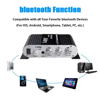 Upgrade 600W bluetooth Zosilňovač 2.1 Kanálový Hi-Fi Stereo Reproduktory, Zosilňovač zvuku Zvuk domáceho Kina Zosilňovač Super Basy