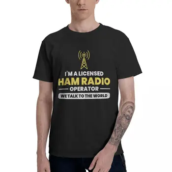 Pre Mužov T-shirt Amatérske Ham Radio Operátora Bavlna Geek Kolo Golier Retro T-shirt