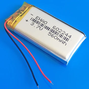 3,7 V 560mAh 602244 062244 lipo polymer lithium ion nabíjateľnú batériu pre MP3, GPS, PSP záznamník headset e-book fotoaparát