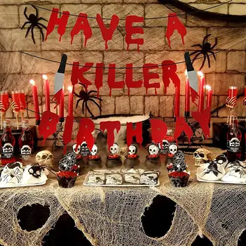 Halloween Bloods Nože Vytiahnuť Vlajka Dekorácie, Papierové Zástavy Horor Ghost Hallowen Dekor Šťastný Halloween Party Dekor Pre domácich KUTILOV