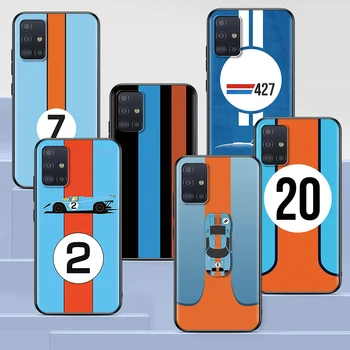 Telefón Puzdro Pre Samsung Galaxy A51 A12 A21s A71 A52 A31 A32 A02s A72 A11 A41 A22 A01 A42 Jemný Čierny Kryt Auto Blue Orange Prúžok