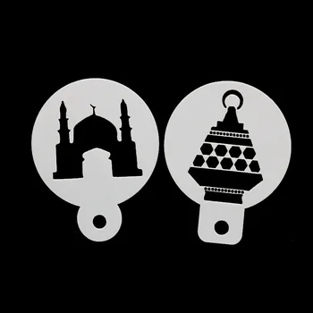 8pcs Eid Mubarak PET Kávy Sprej Blany Cookie Tortu Blany Islamskej Ramadánu Kareem Moslimských Festival Strany DIY Dekorácie