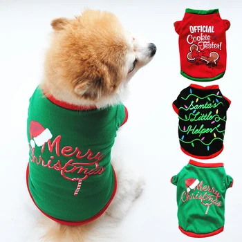 Vianočné Bavlna Pet Oblečenie, Oblečenie Pre Psy, Pre Malé A Stredné Psy Vesta Tričko Nový Rok Šteňa Psa Kostým Chihuahua Pet Vesta Tričko