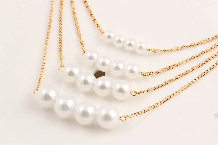 Predaj Zoshi viacvrstvových simulované perlový náhrdelník pre ženy 
